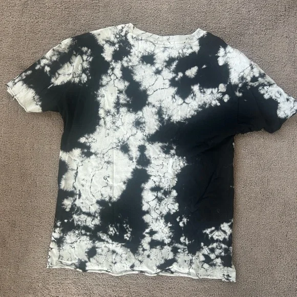 Affliction Women’s Black & White Tie-Dye Crisscross Tee | Size S - Picture 3 of 6